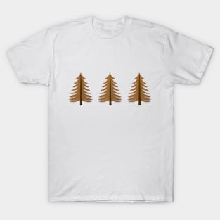 Brown and pink retro pine trees T-Shirt